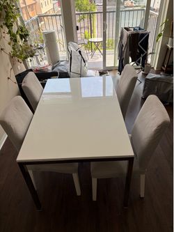 Dinning table and chairs.