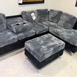 New Sectional Sofa With Ottoman With Free Delivery Pay On Arrival 