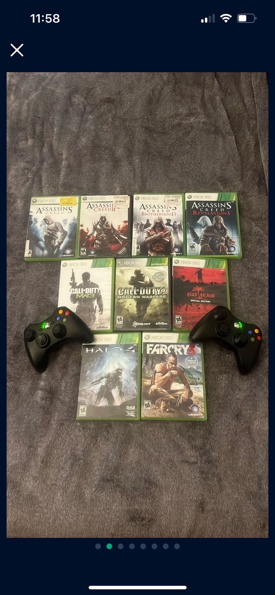 $85 obo Xbox 2 controllers w/batteries and games