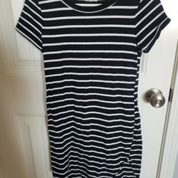 Stripped Tee Shirt Dress