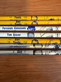 MLB 1984 NAPPCO Series 1 UNUSED Pencil Lot Tom Seaver, Fernando Valenzuela 1983 NFL Dan Fouts Ray Guy RARE