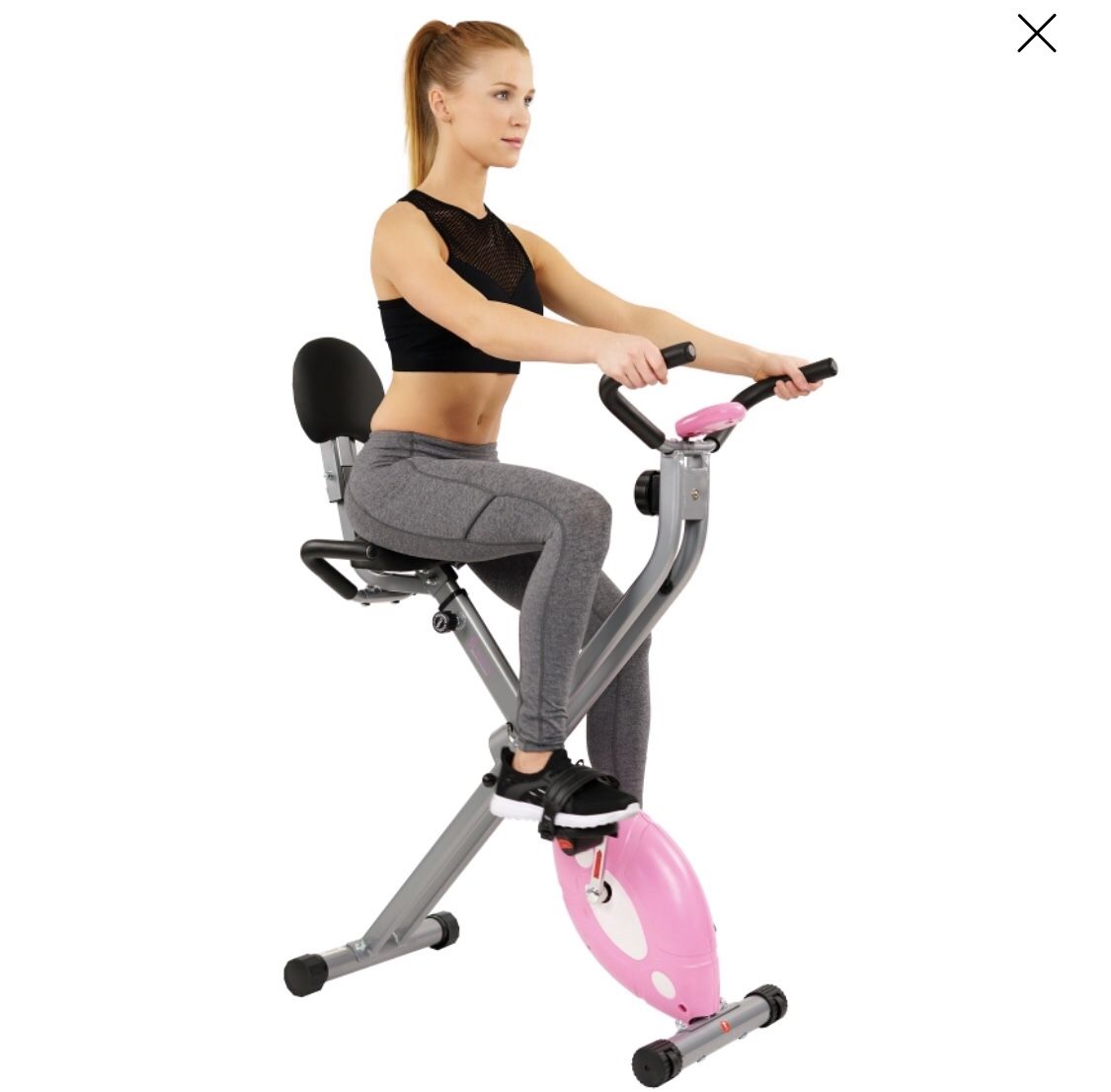 Sunny Health & Fitness Magnetic Folding Recumbent Bike Exercise Bike, 220lb Capacity - SF-RB1117