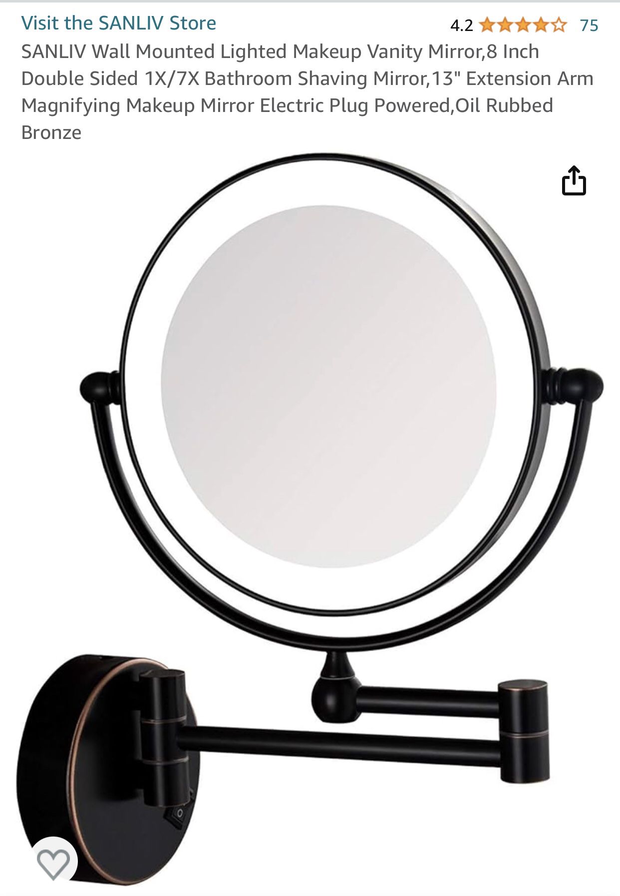Wall Mounted Lighted Makeup Mirror