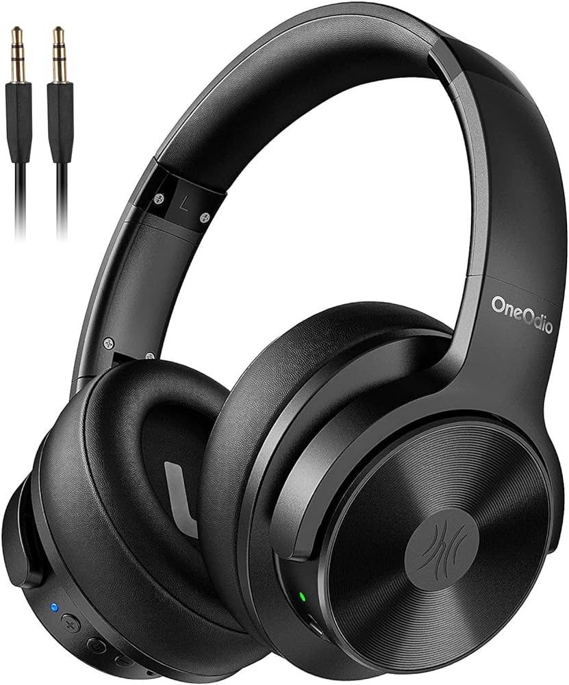 OneOdio A30 Wireless Active Noise Cancelling Headphones, Over Ear Bluetooth Headphones, Hi-Fi Stereo Audio, Deep Bass, Wireless & Wired 2-in-1, Comfor