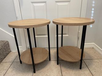 Set of 2 Two-Tier Oval Side Tables