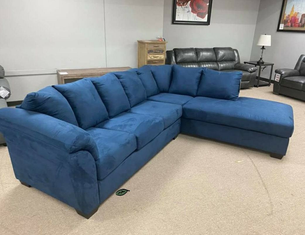 $39 Down Payment ‼️👈Darcy Blue RAF Sectional