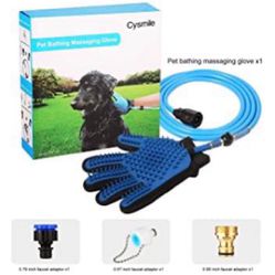 Pet Bathing Massaging Glove with 3 Faucet Adapters
