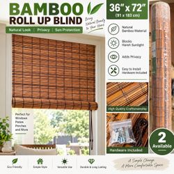 A5 还有两套 Natural Bamboo Roll Up Window Blind Shade 36” x 72” Privacy Sun Shade w/ Hardware – 2 Available