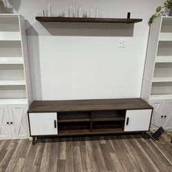 Tv Stand And Two Bookshelves 