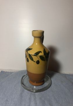 Olive Oil Italian Redware Jug
