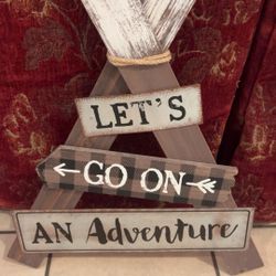 Lets go on an adventure wood sign 