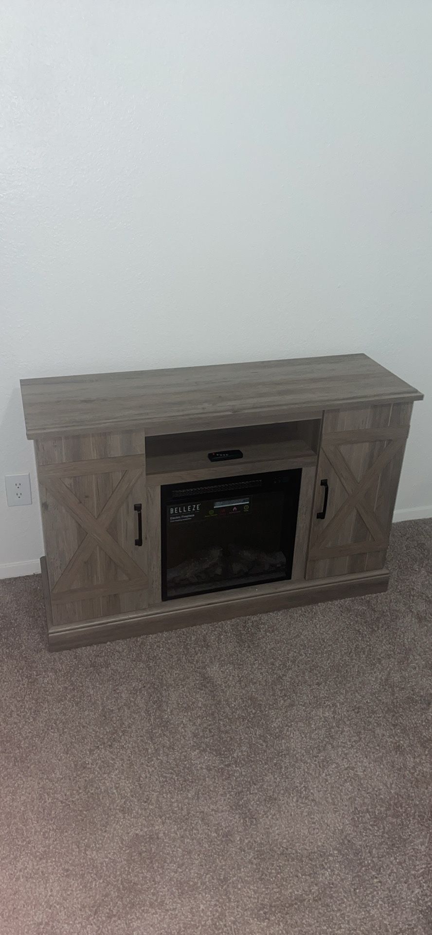 Veropeso TV Stand With Fireplace