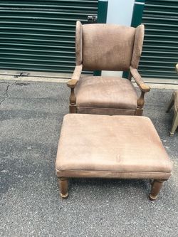Wingback Accent Chair with Ottoman