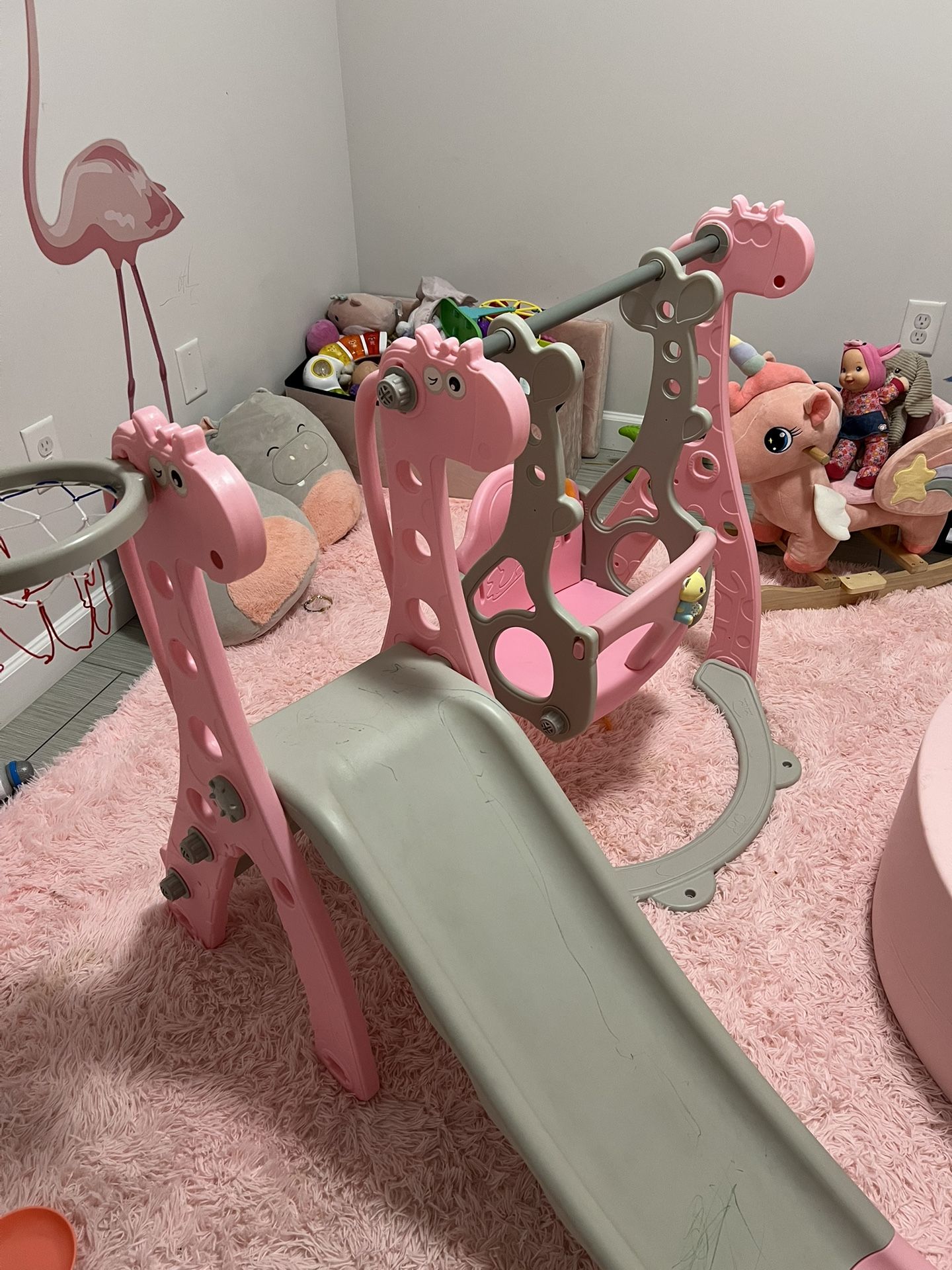 Swing And Slide For Toddlers, Pink 