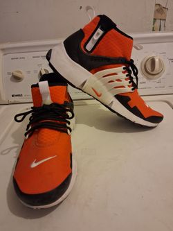 Men's Nike Air Presto Mid Utility Orange- Black Size 11 Good Condition