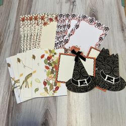 56 Assorted Halloween/Fall Themed Cards, Various Designs & Sizes