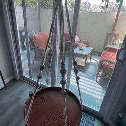Macrame Hanger With Wooden Tray