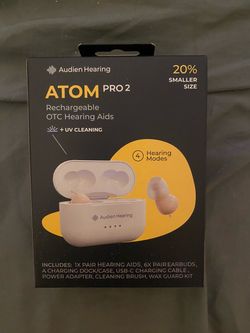 Audien Hearing Atom Pro 2 Rechargeable OTC Hearing Aids
