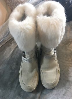 Coach winter boots with real rabbit fur size 7 1/2