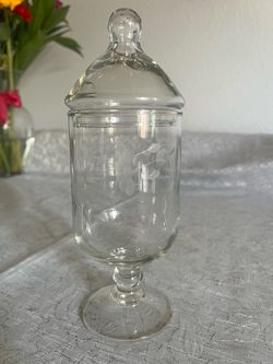 PRINCESS HOUSE Heritage Crystal  PEDESTAL CANDY DISH w/LID