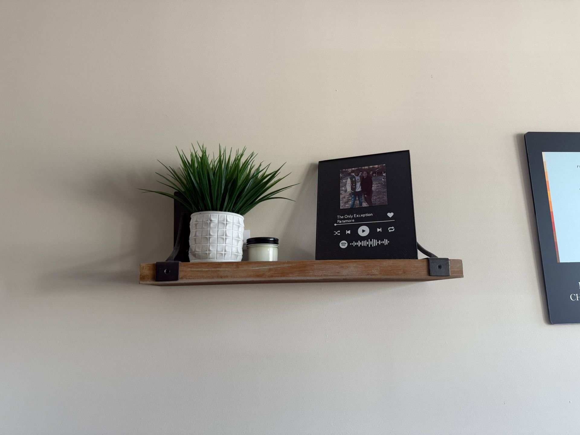 Industrial Wood & Metal Wall Shelf – Rustic Decor (qty of 2)