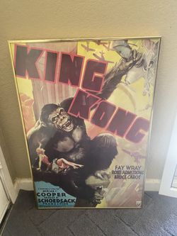 King Kong 1933 movie poster early 1976 reproduction. Framed. Very nice condition. Light wear. $70 Fremont pick up.