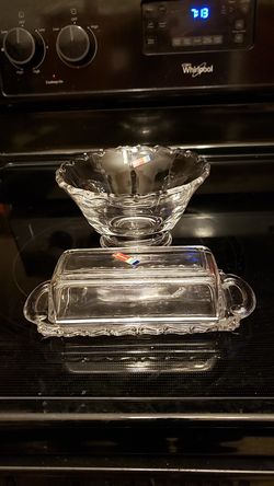 Fostoria Butter Dish & Small Serving Bowl