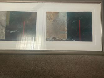 Framed Abstract Art Diptych Print