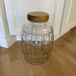 Large Glass Jar – Vintage, Hard To Find With Custom Lid, 13 Inches Tall
