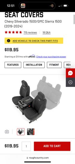 Rough Country Silverado 19-24 Seat Covers