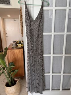 Gray Beaded Long dress