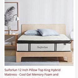 King Mattress, box springs with frame.