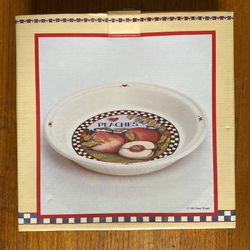 PEACHES - Susan Winget Pie Plate Dish 1993 "Harvest Fair" New In Box
