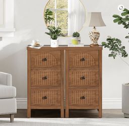 6-Drawer Wood Dresser Set of 2