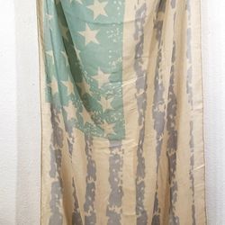 6ft Boho American Flag Sheer Fabric 3ft X 6ft