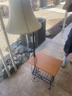 Coffee table with lamp