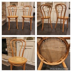 Pair Of Thonet Bentwood Cane Chairs 