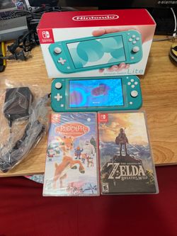 Nintendo Switch Lite Handheld Game Console HDH-001 Turquoise W/Box 2 Games Zelda The New Nintendo Switch Lite Handheld Game Console HDH-001 in Turquo