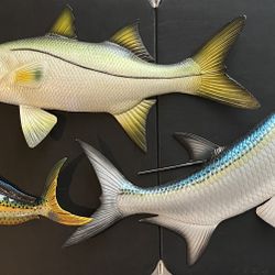 Unique Wall-Hanging Fish Set – Coastal Decor (Mahi-mahi, Snook, Tarpon)