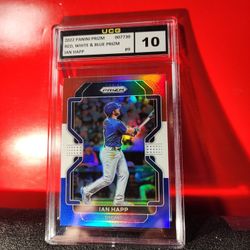 2022 Panini Prizm Red White Blue Prizm #9 Ian Happ Cubs UCG GEM MT 10