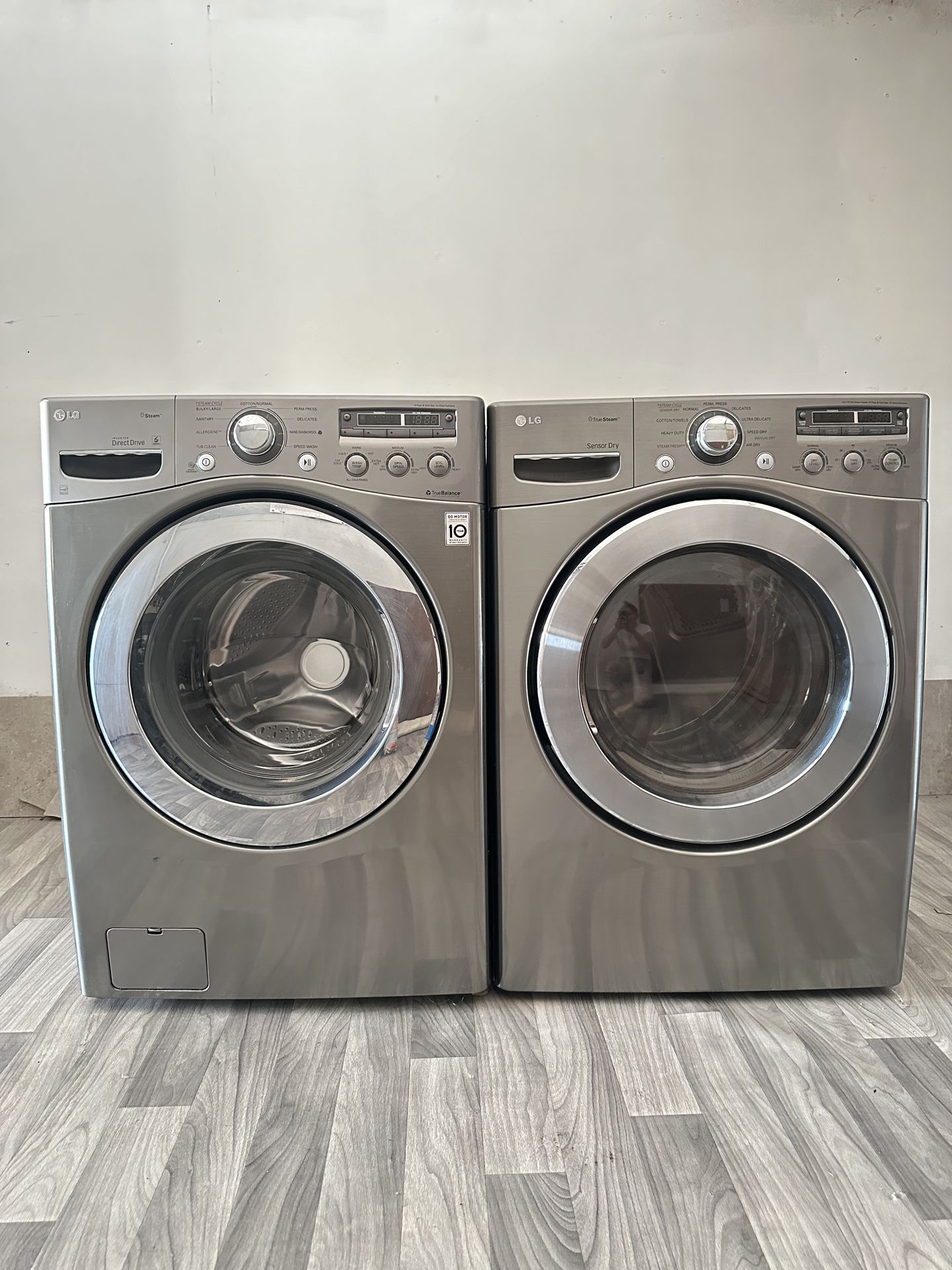 LG washer and electric dryer laundry set