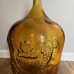 Vintage Merlot Glass Wine Bottle 