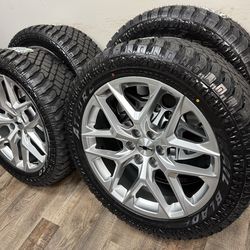 NEW 22 inch silver Gm style wheels wrapped in 305/45r22 atturo xt tires