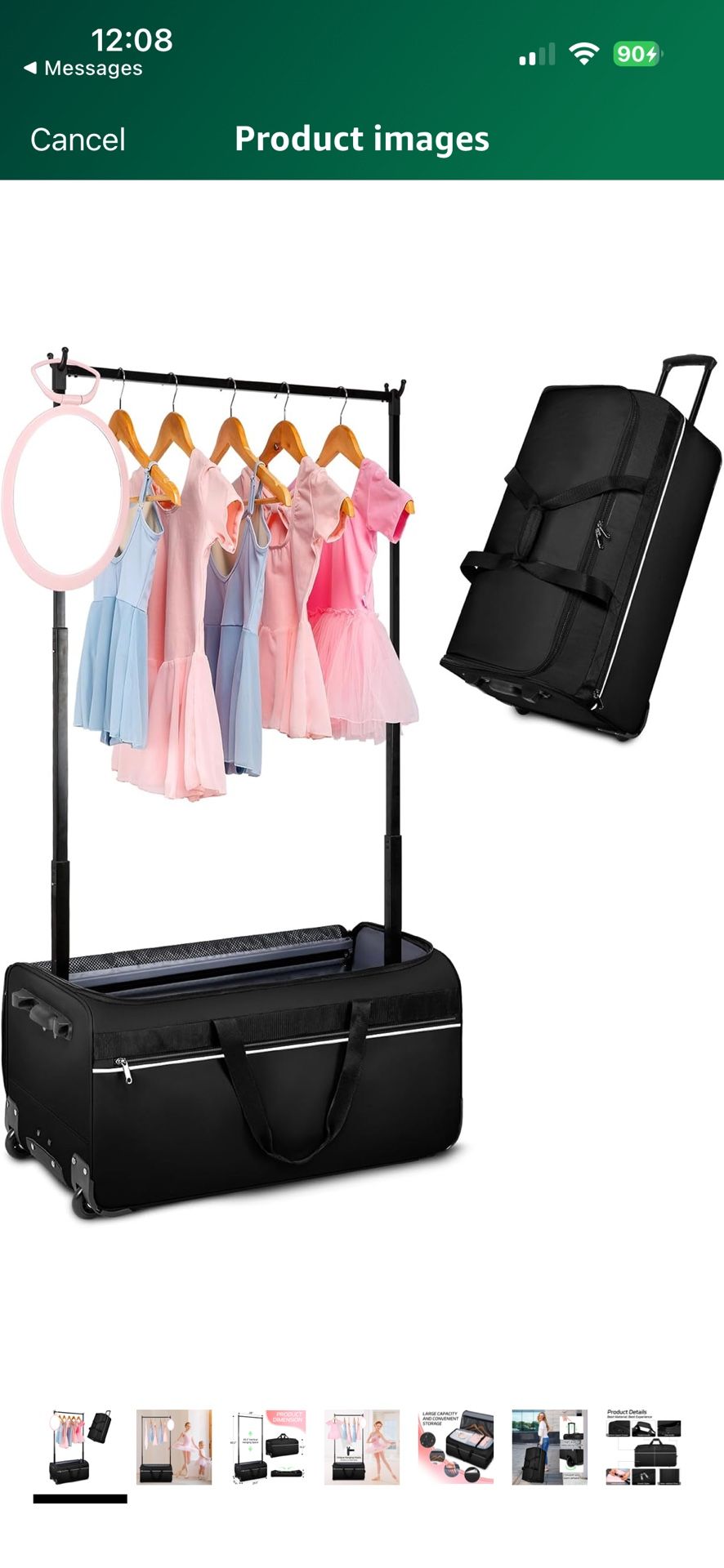 Dance Bag with Garment Rack