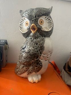 Vintage hand made owl lamp