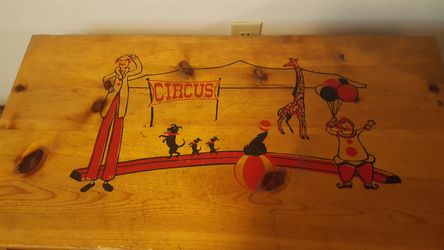 Antique circus themed toybox