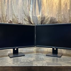 Two ( dual ) LED Backlit DELL E2214Hb 22” Full HD 1080p DVI VGA computer monitors