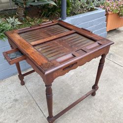 Antique brass bronze, inlay, beautiful game Table