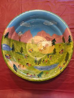 LESAL HAND PAINTED 13 INCH SERVING BOWL