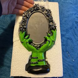 Silver gothic witch mirror